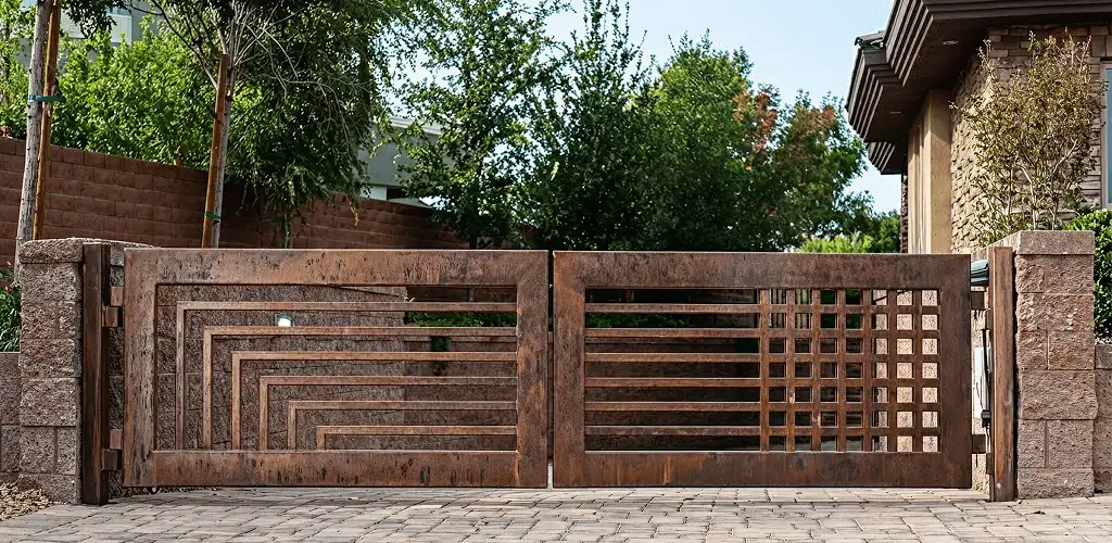 Custom driveway gate installation for a home entrance in Duluth, MN