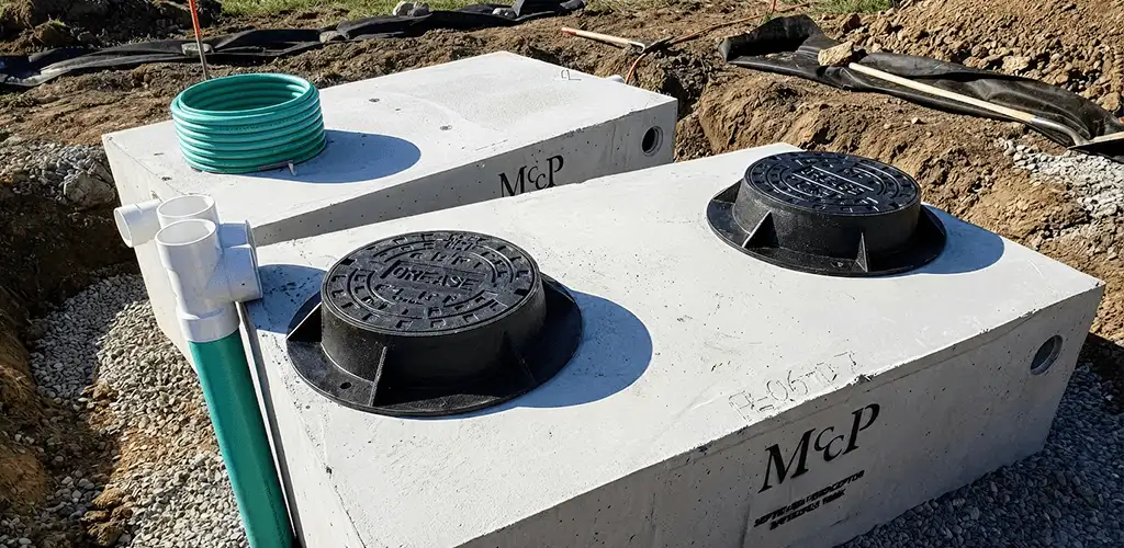 Grease trap installation unit set in place for drainage protection in Duluth, MN