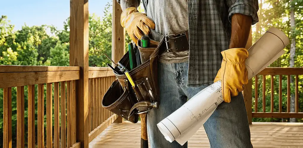 Professional handyman with tool belt ready for home repairs in Duluth, MN