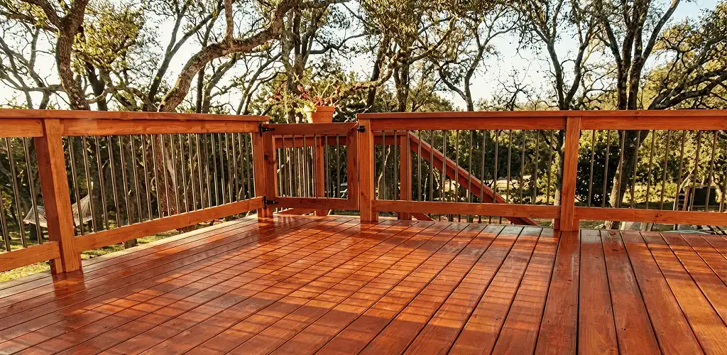 Deck sealing results with a freshly sealed wood deck in Duluth, MN
